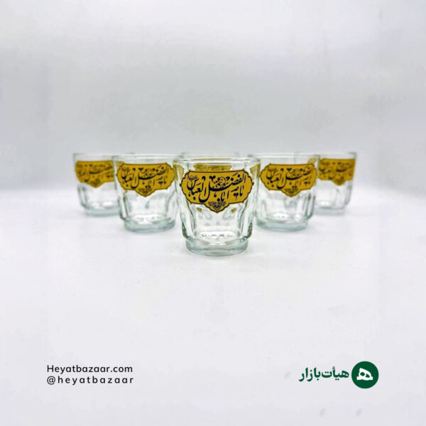 استکان ذکردار مدل عینکی طرح یا ابالفضل العباس بسته 6 عددی